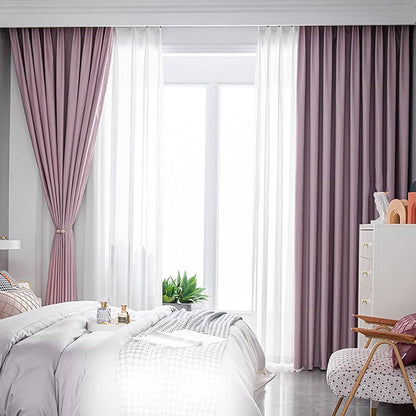 CORTINAS PREMIUM ANTILUZ + VELOS UV no mas rayos de sol medidas 280 CM ANCHO X 220 CM ALTO (2 cortinas + 2 velos)