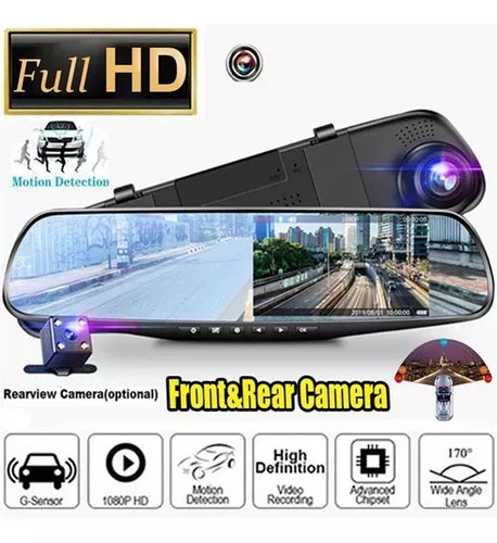 ESPEJO RETROVISOR DOBLE CAMARA ULTRA HD ALTA DEFINICIÓN PREMIUM