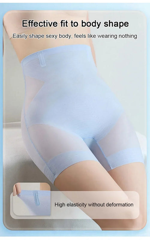 Faja moldeadora ultra delgada con control de abdomen para mujer, tela de hielo sin costuras, ropa interior moldeadora